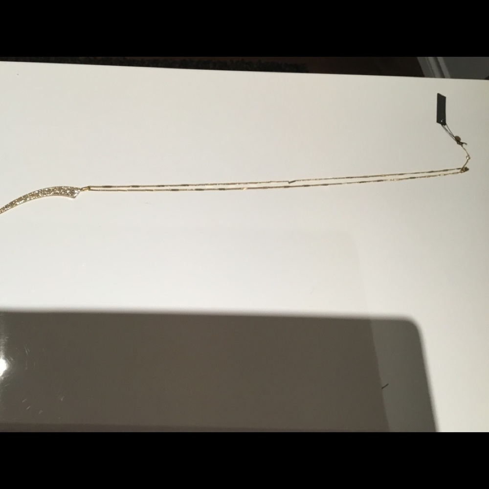 VinceCamuto gold long pave pendant necklace - Picture 8 of 12